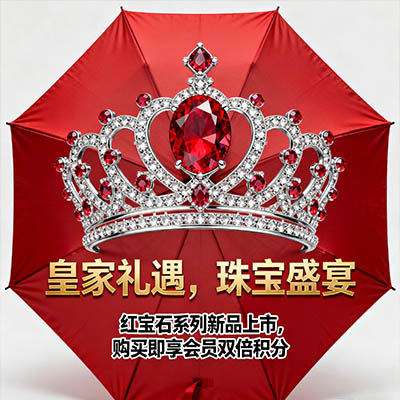 伞护每程路，珠宝添雅度！全场珠宝满千减百，上不封顶